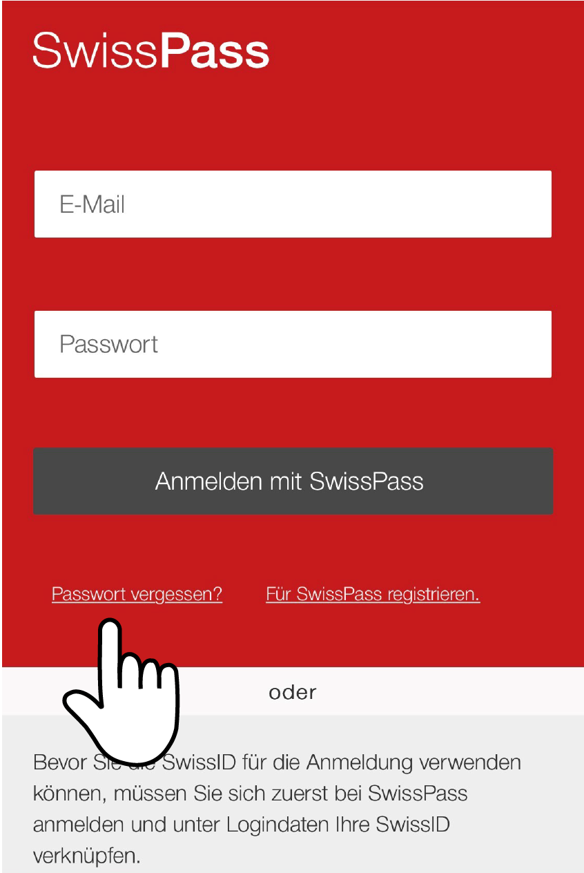 Was muss ich tun, wenn ich mein SwissPass Login Passwort vergessen habe? Helpcenter BLS