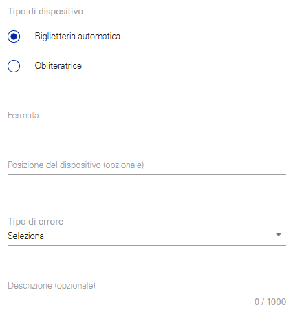 Segnalare un malfunzionamento del dispositivo