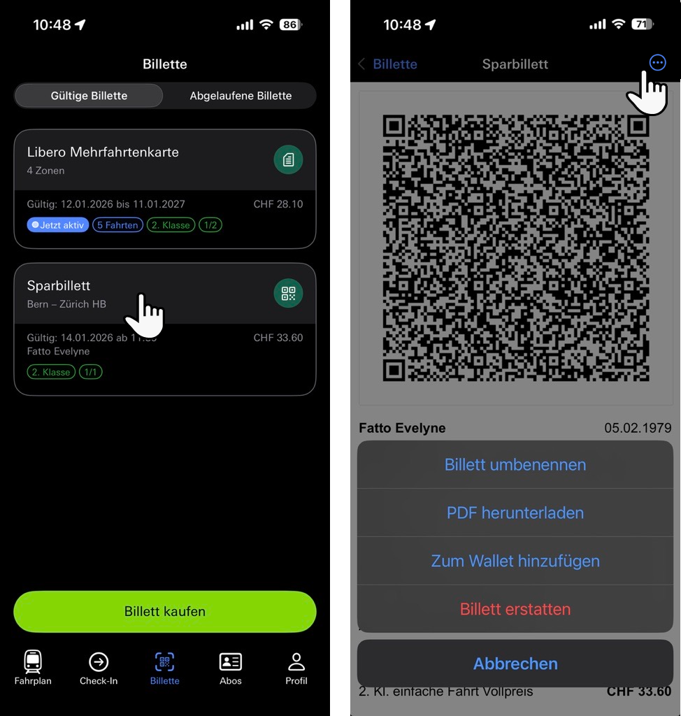 Billett in der BLS Mobil App erstatten lassen.png
