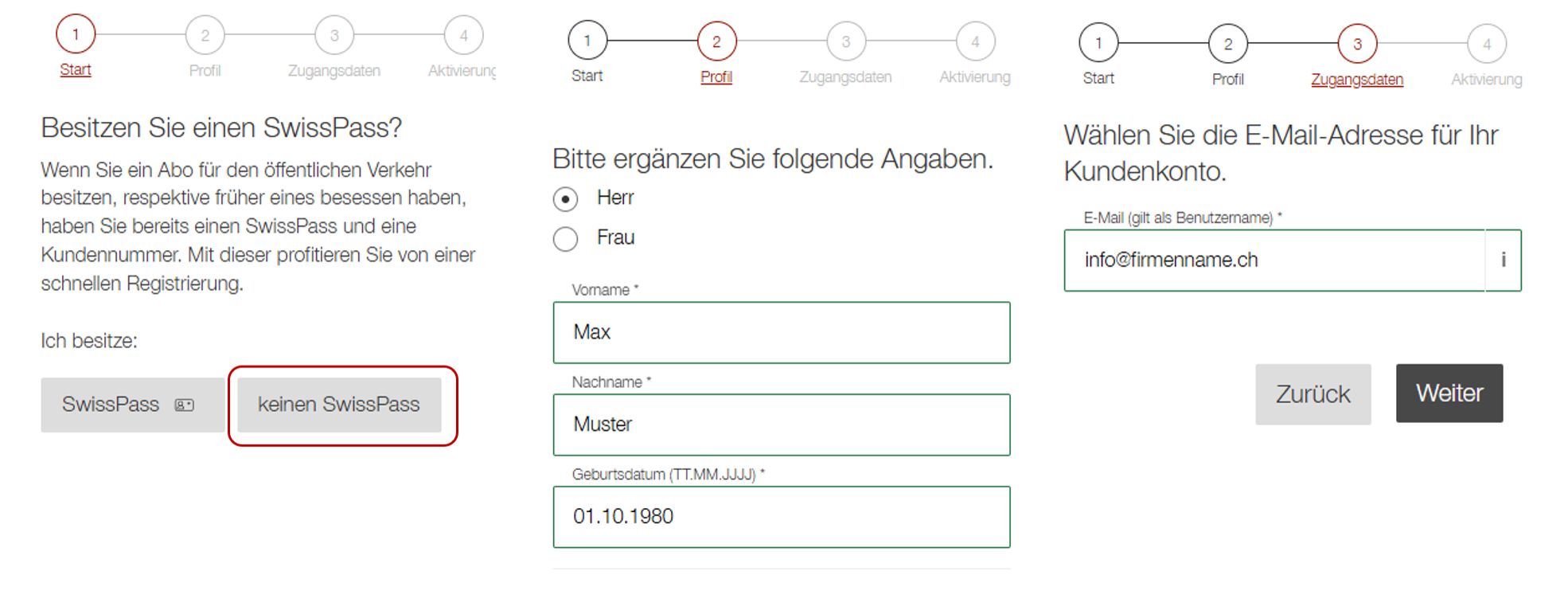 SwissPass für Firmen registrieren